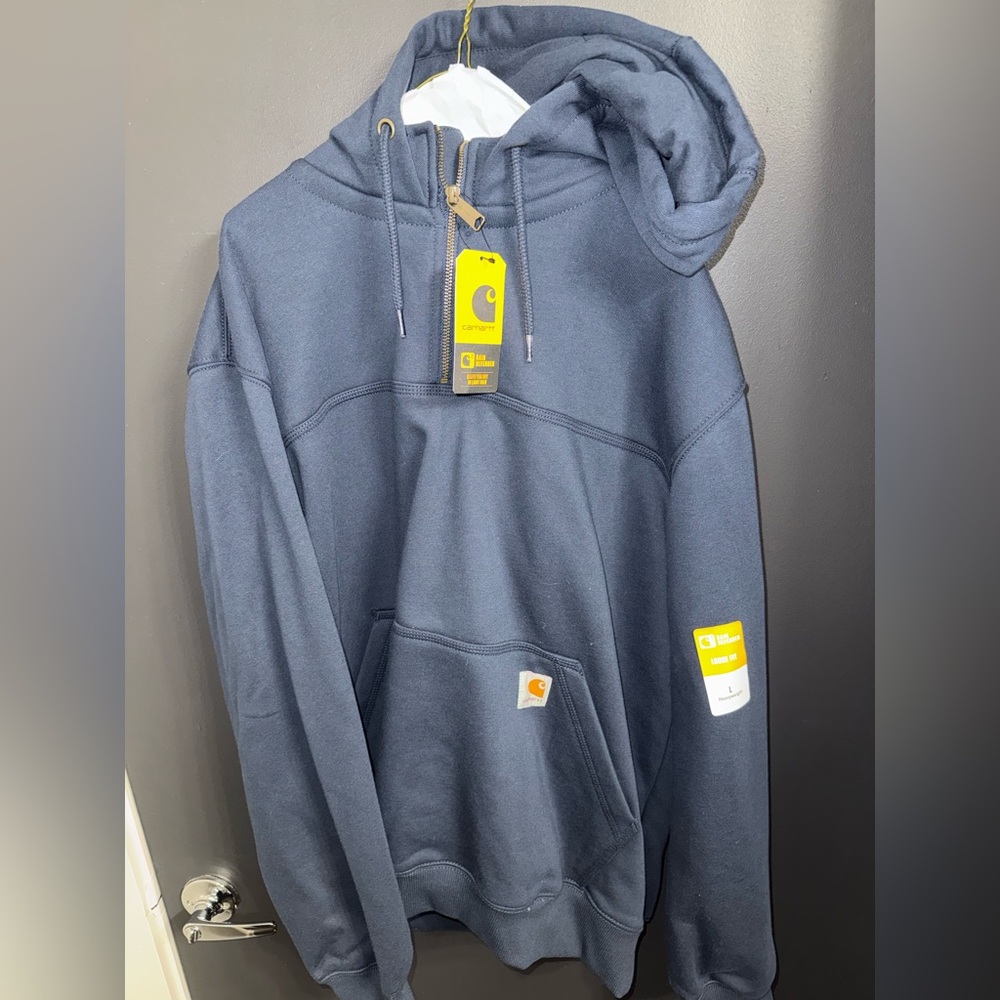 🔥 NWT: Carhartt Men's Blue Rain Defender Hoodie